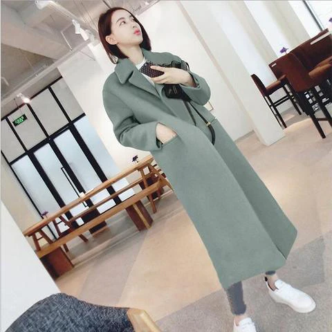 new ladies jacket fashion single breasted slim women autumn winter wool coat long wool coat spring autumn women wool coat